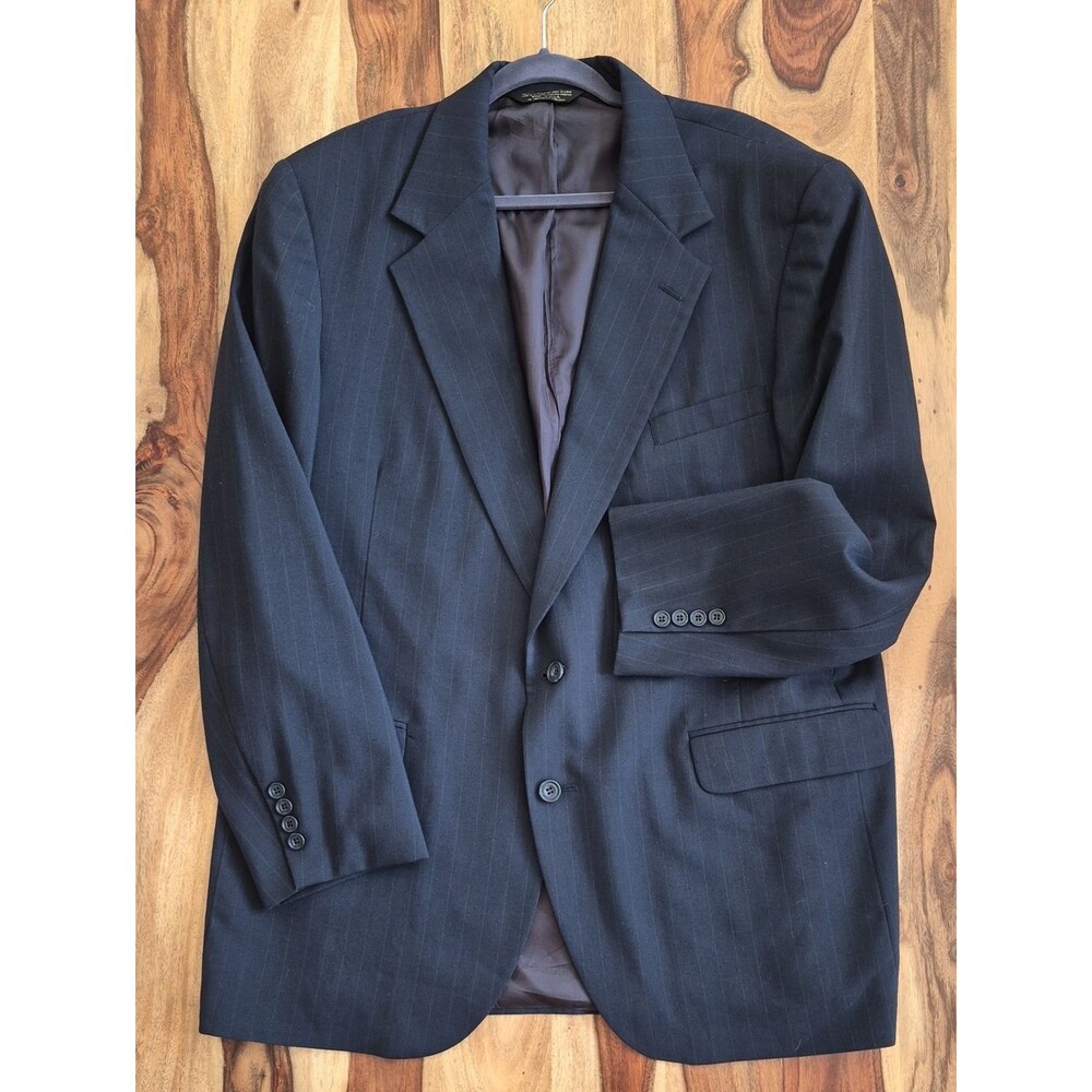 Deansgate  Vtg. Wool Pinstripe, Smooth Blazer Sz 48 Long